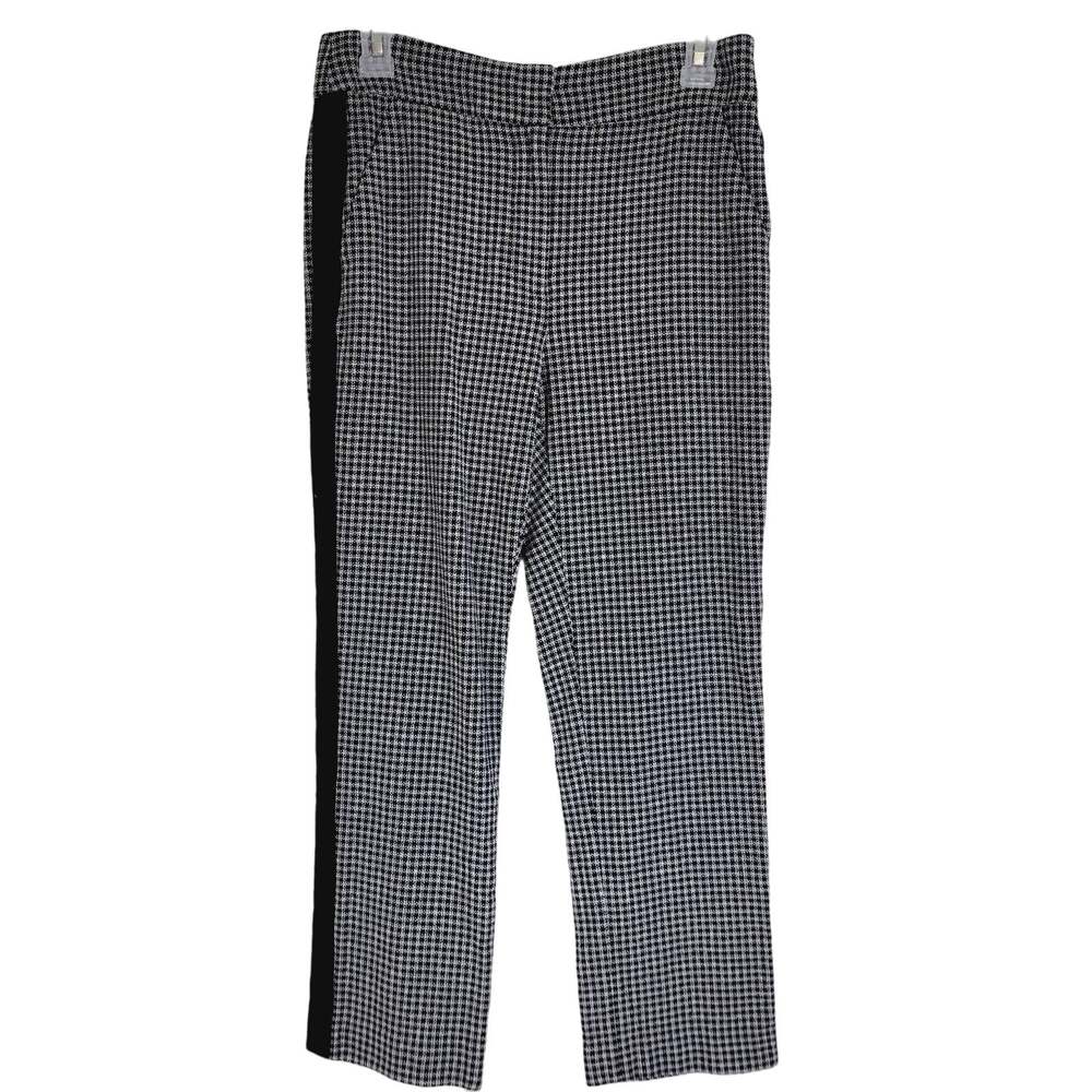 Veronica Beard Womens Gemini black and white plaid Tuxedo stripe pants size 4